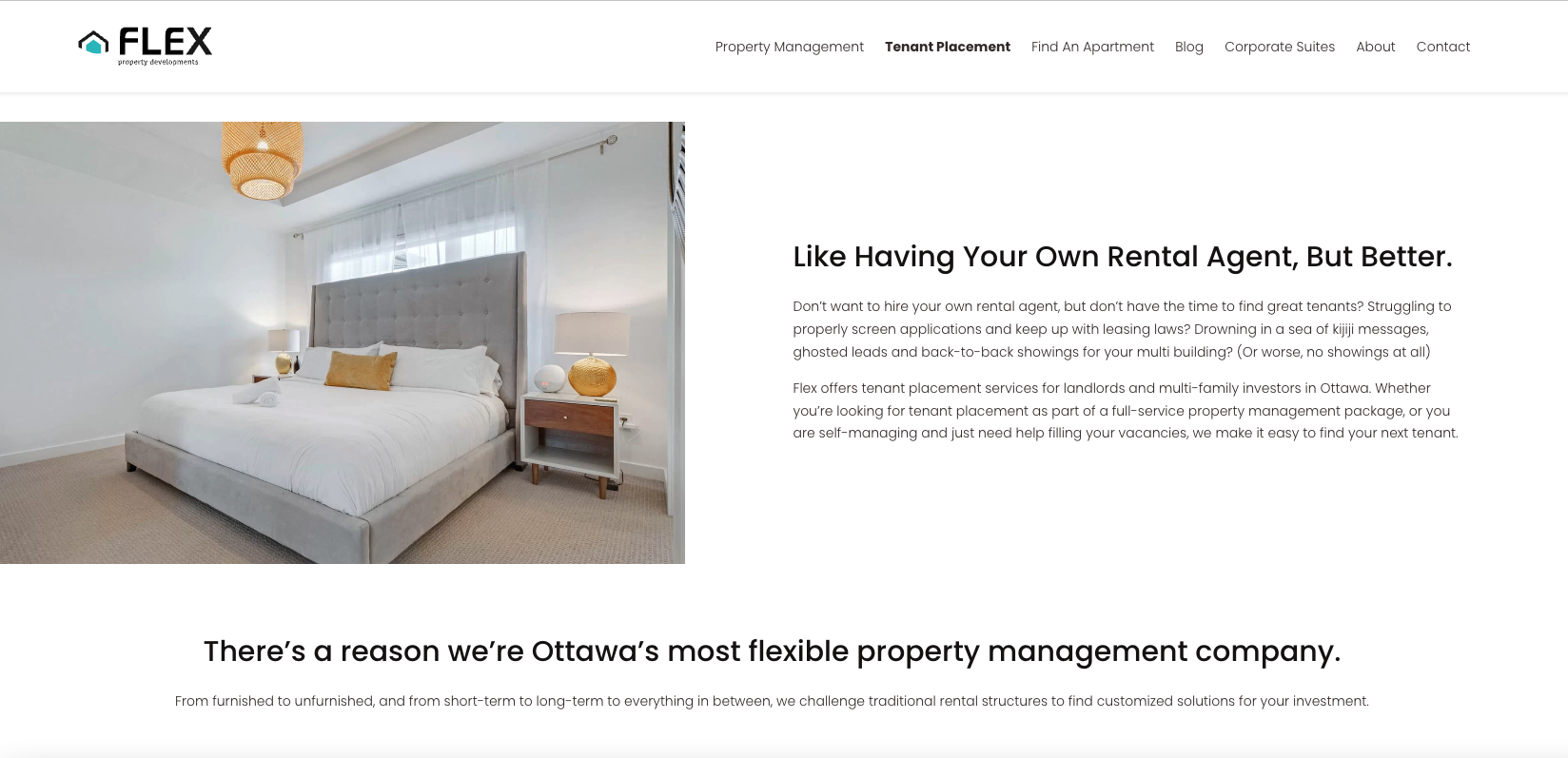 Website mockup design for a property management company, ottawa website design agency portfolio