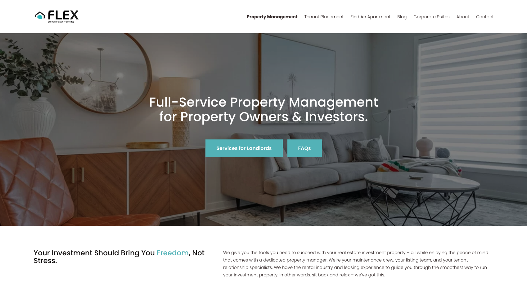 Website mockup design for a property management company, ottawa website design agency portfolio