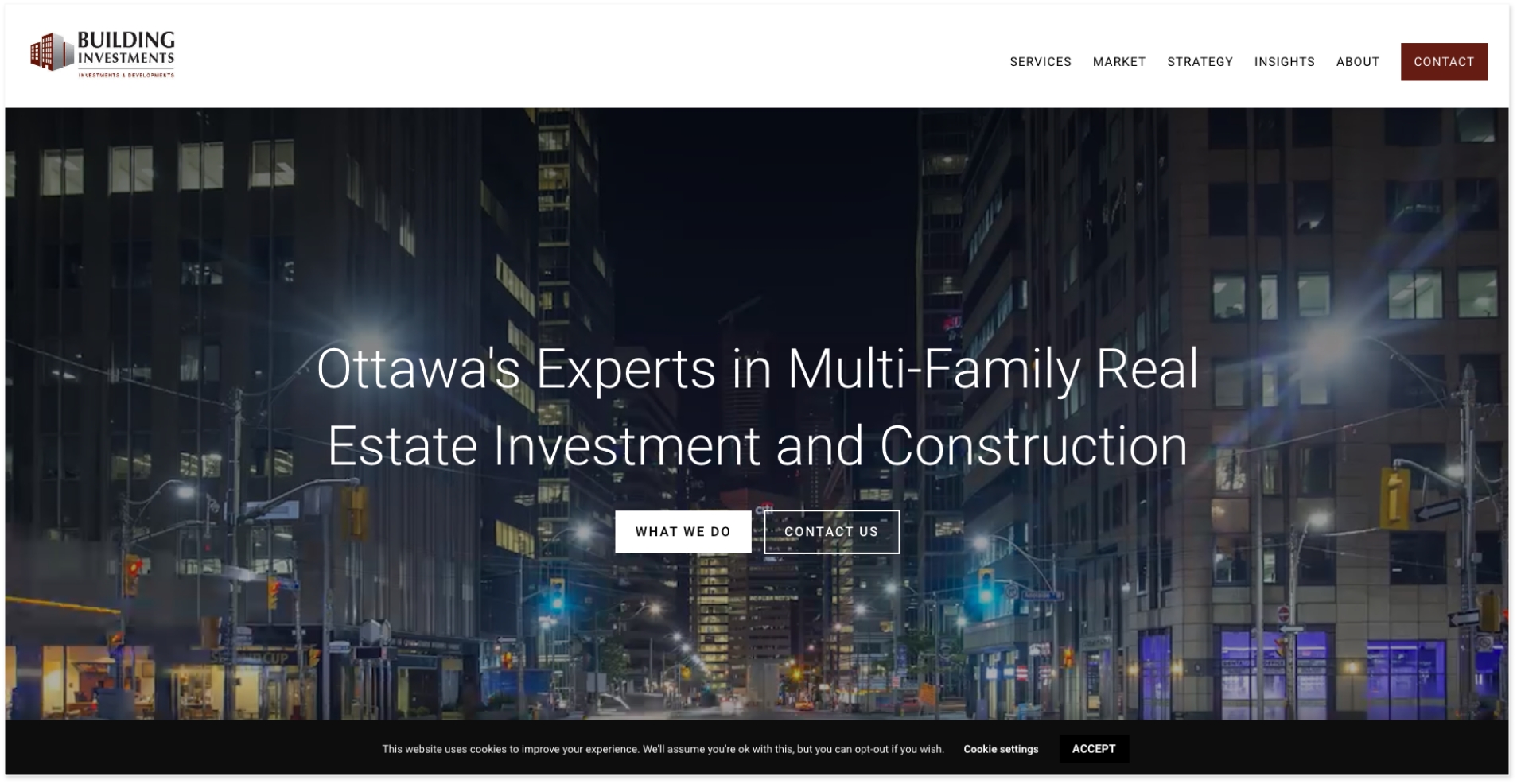 Website mockup designed by Nioma for an Ottawa real estate investment firm